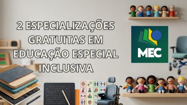 Institutos Federais abrem editais para especialização gratuita em Educação Especial Inclusiva até o dia 31/05/26